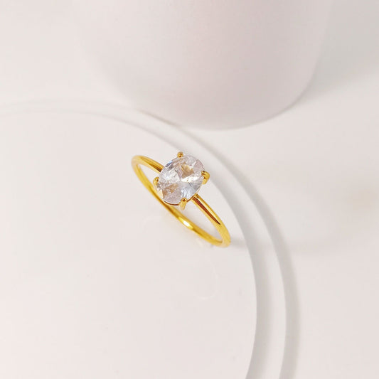 Women's Personalized Design Single Oval Rhinestone Fashion Rings