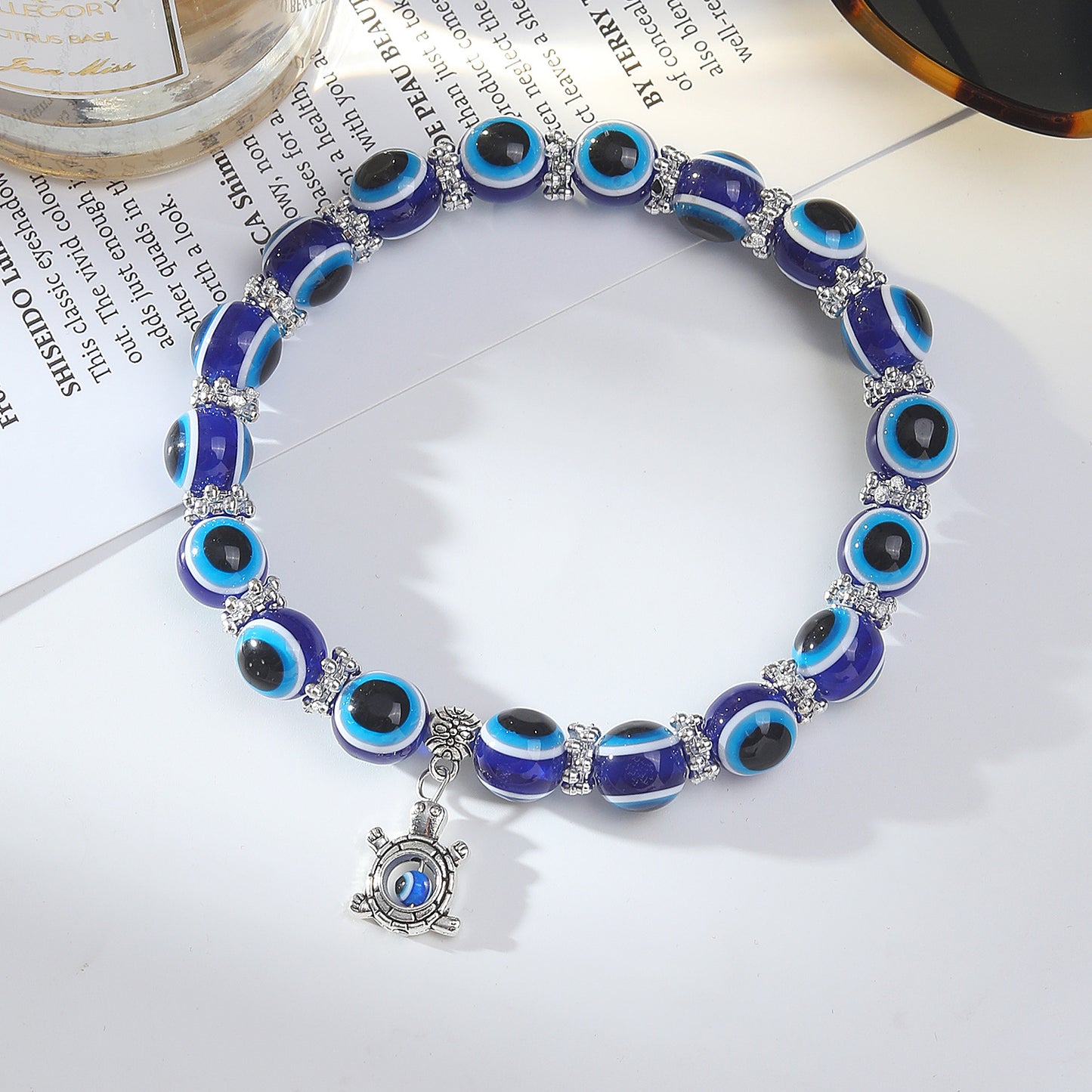 Summer Beach Foot Alloy Devil's Eye Bead Bracelet