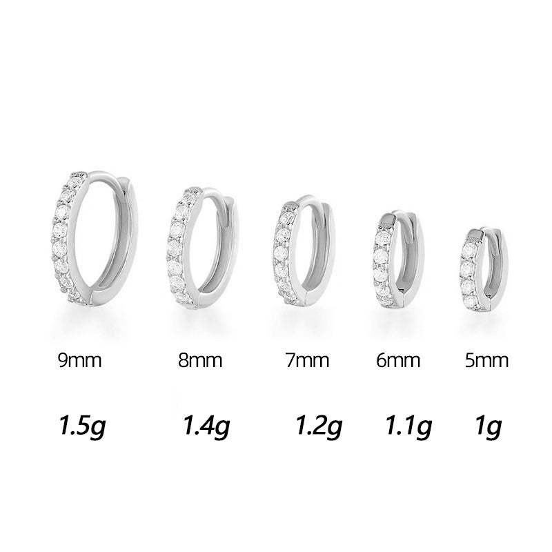 Women's Korean Style Simple Gang Drill Zircon Fresh Earrings