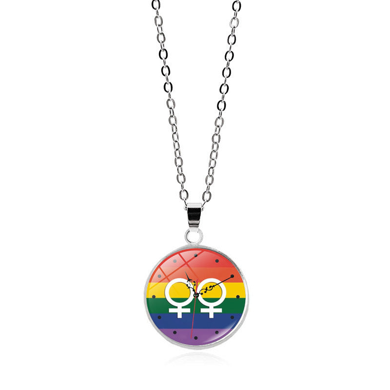 Rainbow Striped Love Female Versatile Gay Necklaces