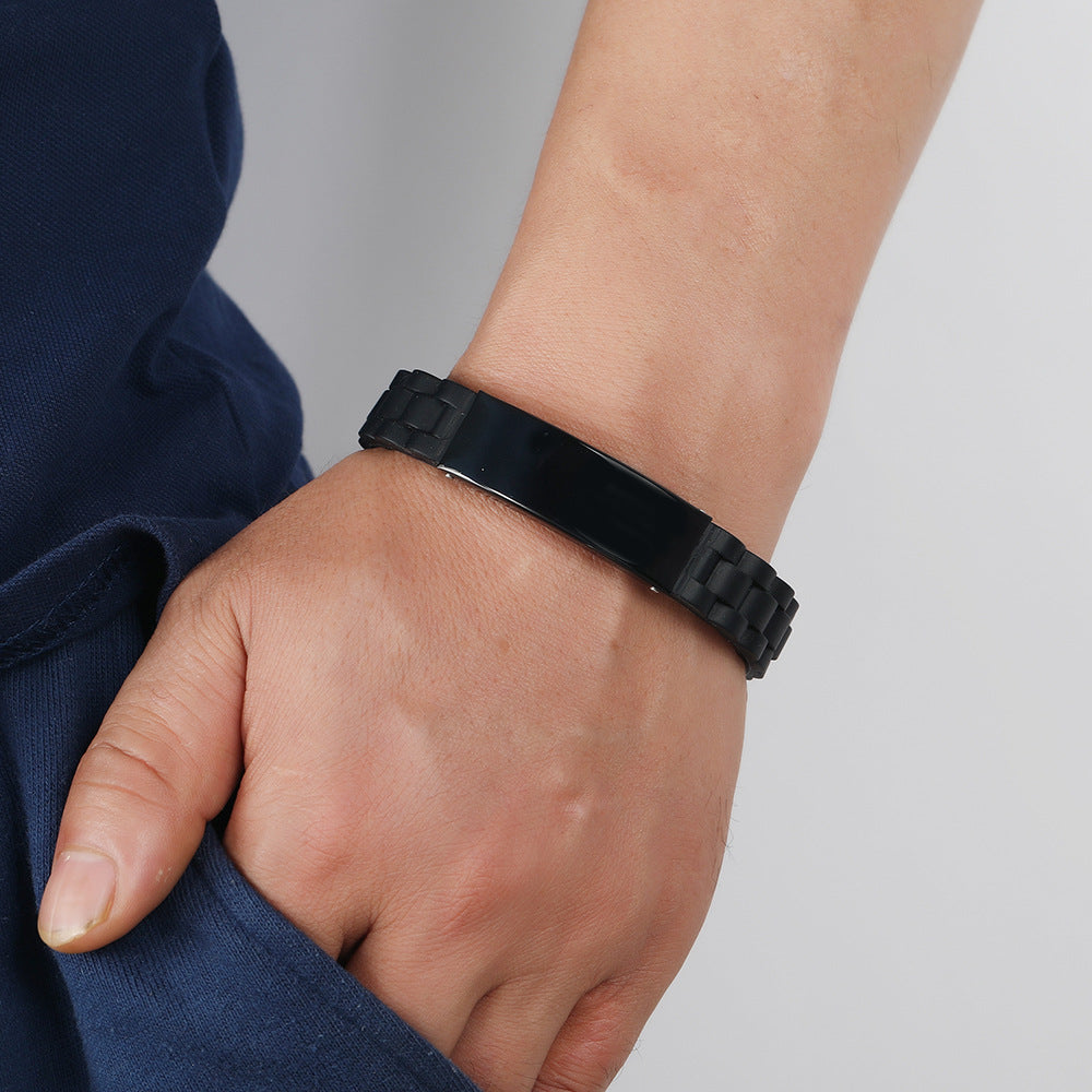 Men's Silica Gel Fashion Titanium Steel Accessories Stainless Bracelets