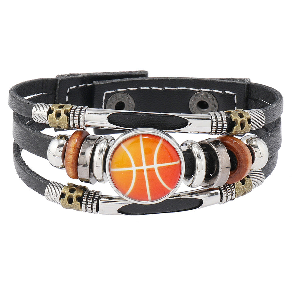 Ornament Beaded Football Baseball Basketball Wild Team Bracelets