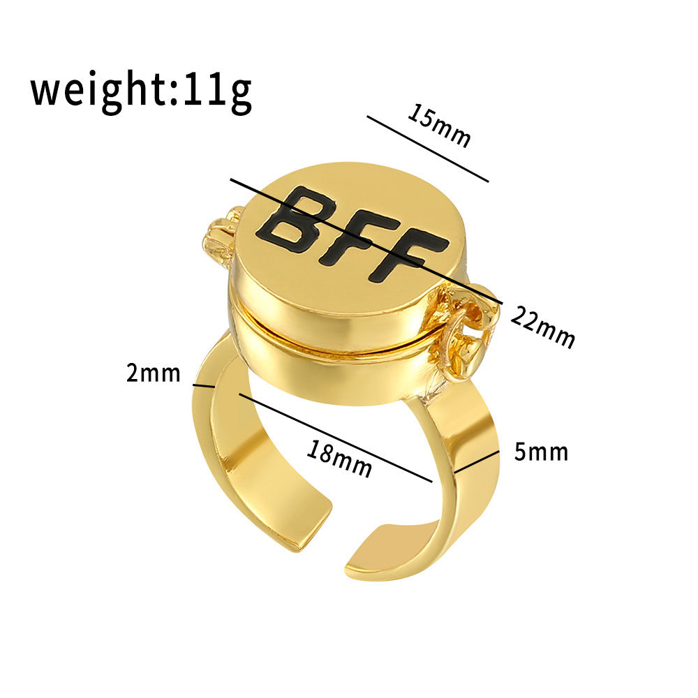 Cartoon Animation Rotating Friendship Letters Ornament Rings