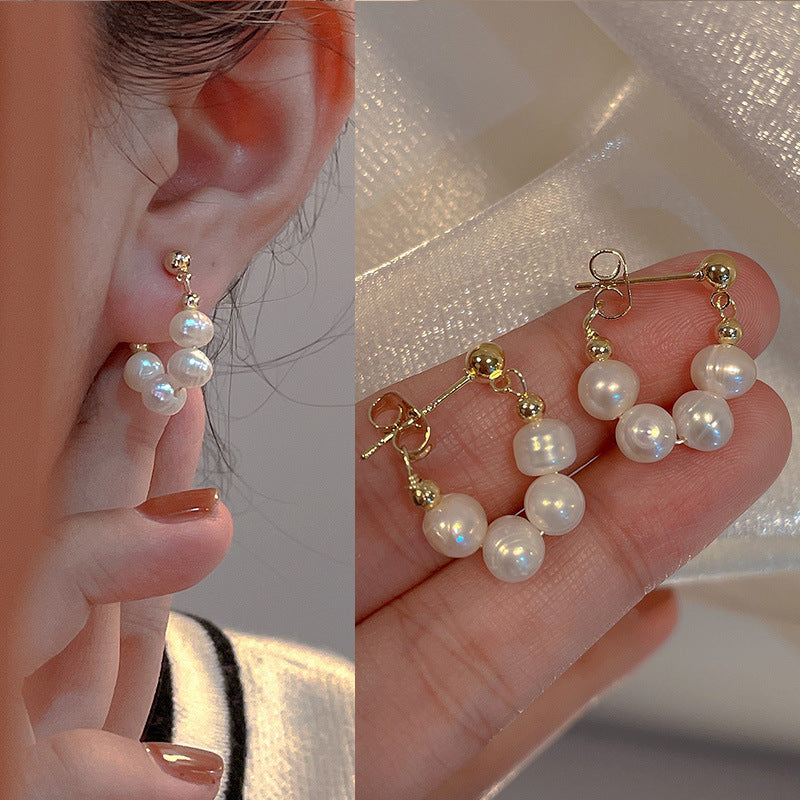 Women's Needle High-grade Pearl Retro Minority Design Earrings