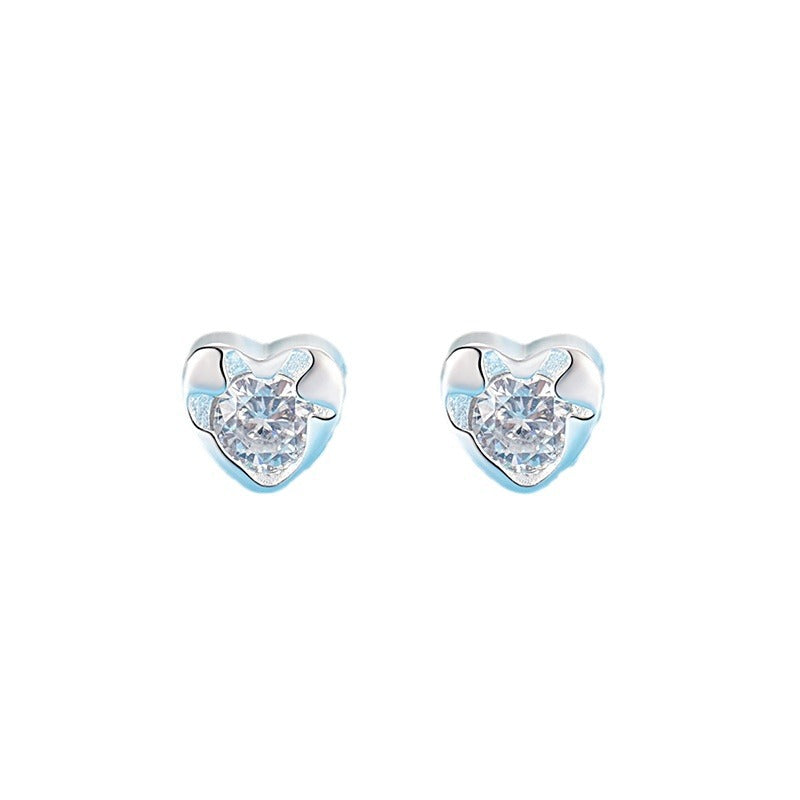 Colorful Heart-shaped Zircon Female Bone Nail Rings