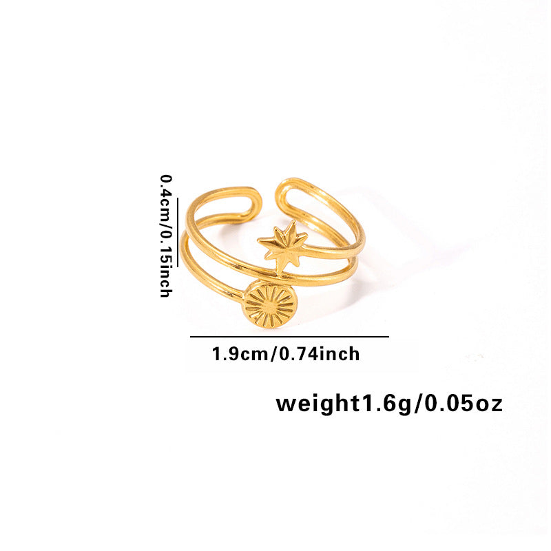 Fashion Rhinestone Zircon Open End Circle Rings