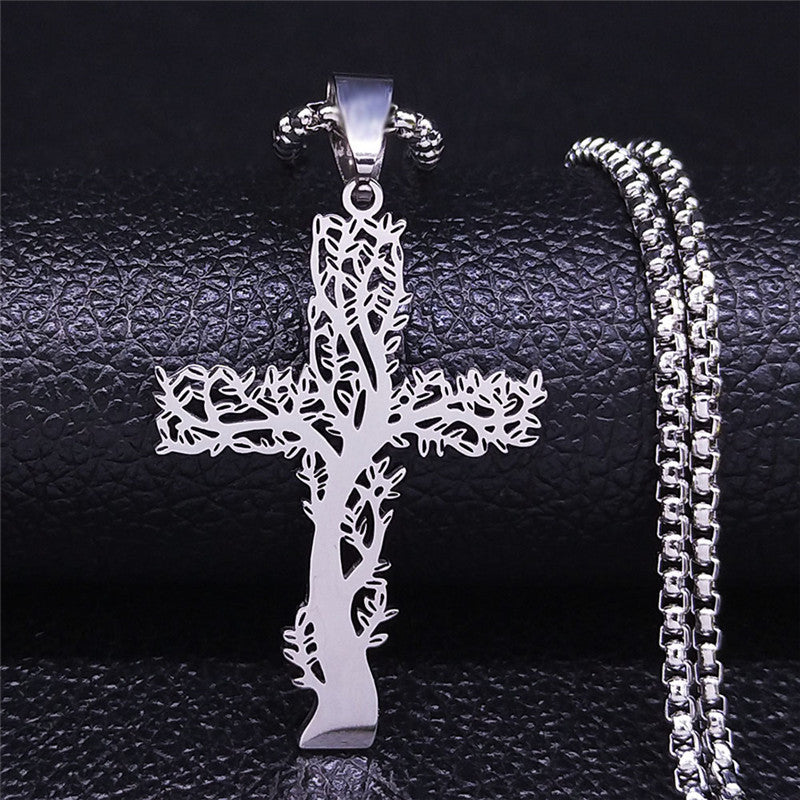 Women's & Men's Steel Cross Shelf Gold Jewelry Simple Pendants