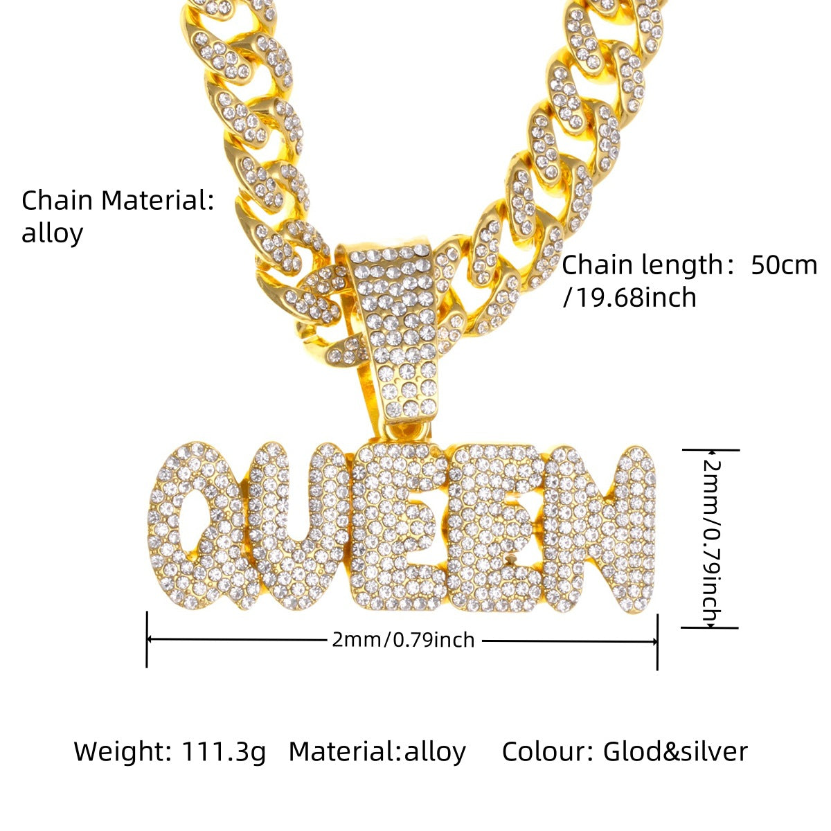 Hop Alloy Full Diamond Exaggerated Dripping Necklaces