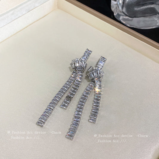 Women's Needle Zircon Tassel Light Luxury Unique Earrings