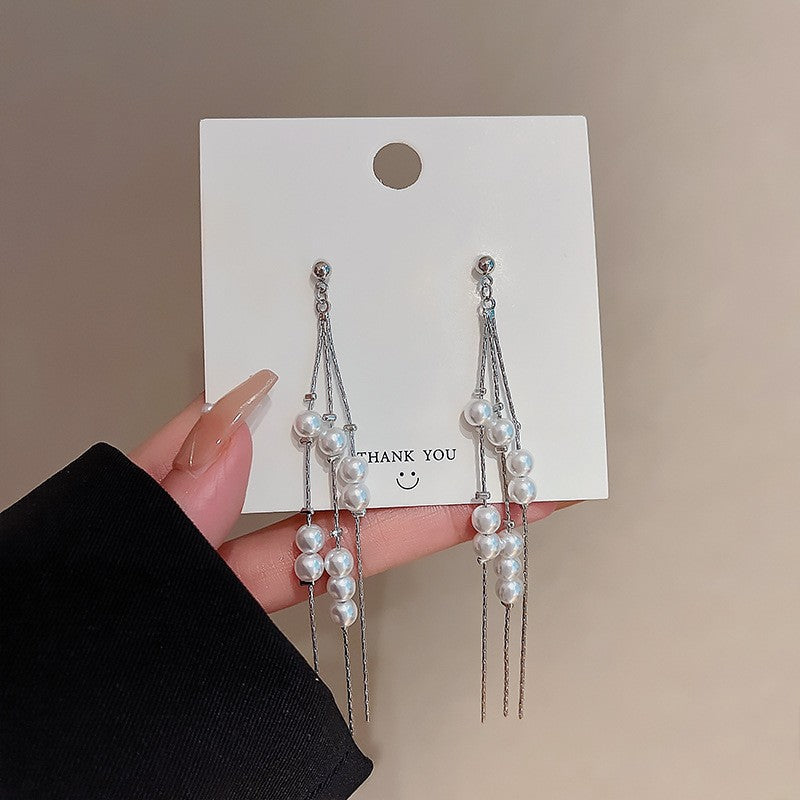 Needle Elegant Tassel Advanced Simple Thin Earrings