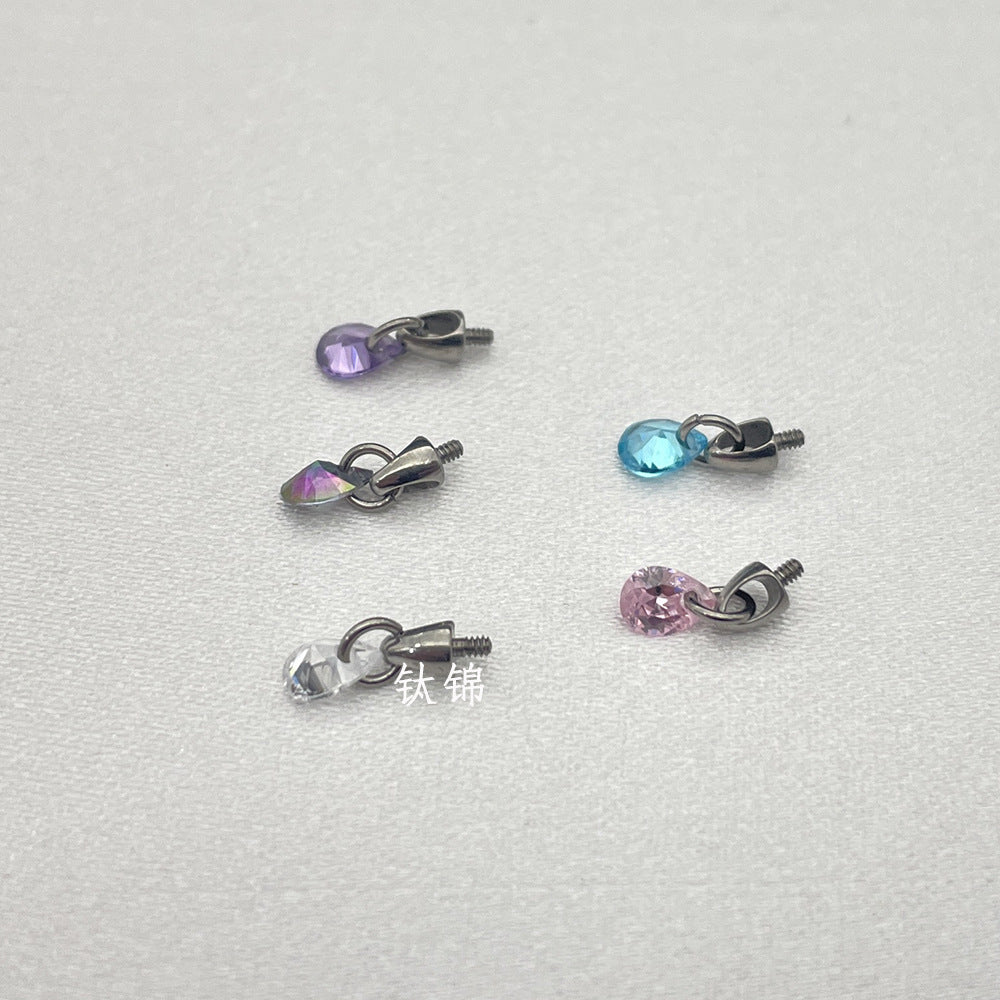 Titanium Alloy Heart Water Drops Square Horse Eye Earrings