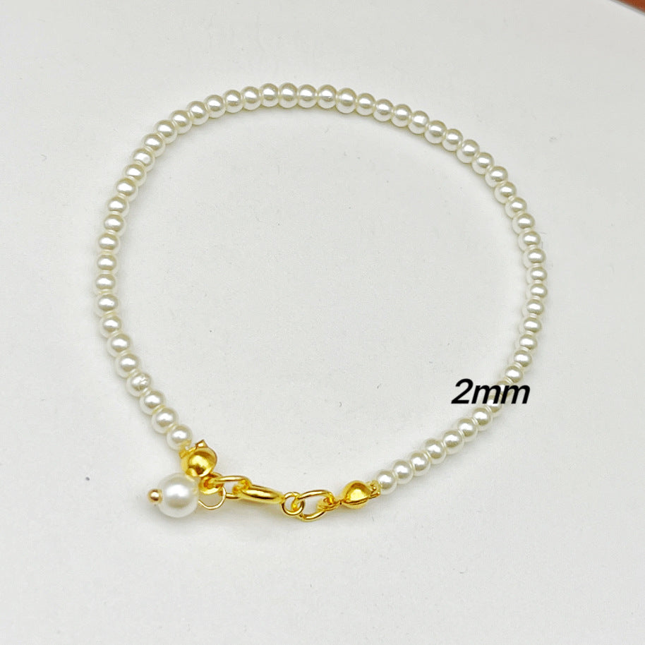 French Style Knot Pearl Female Bright Cream White Bracelets