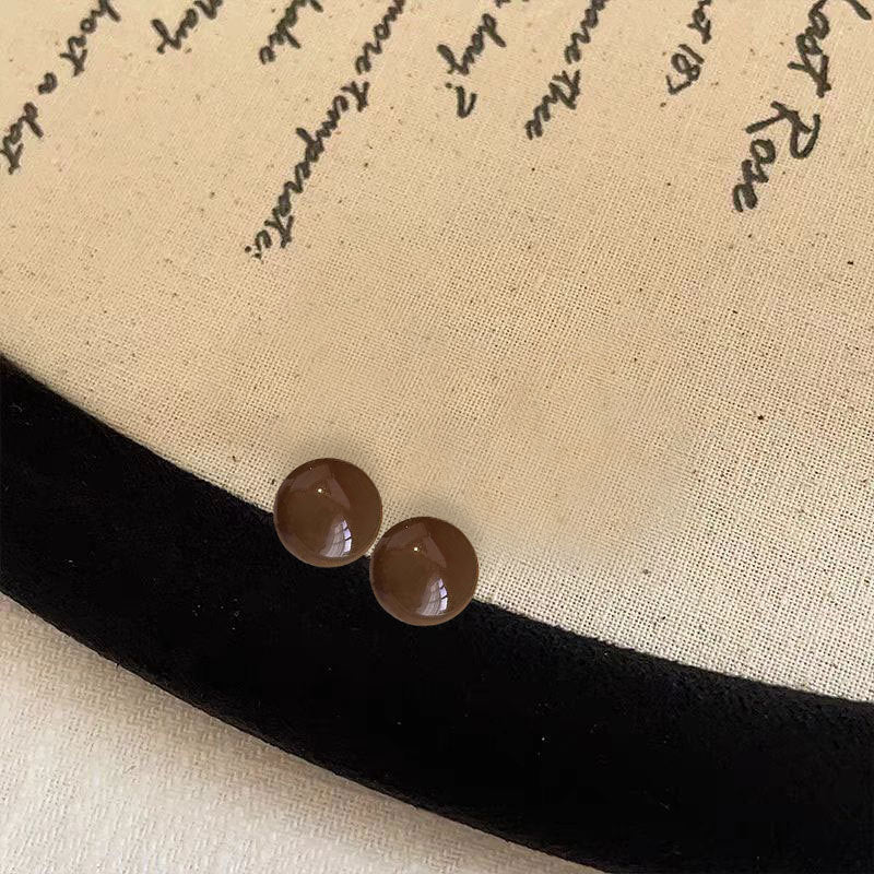 Women's Brown Pearl High-grade Steamed Bread Beads Earrings