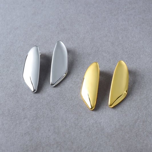 Exaggerated Personalized Irregular Metal Sier Simple Cold Style Earrings