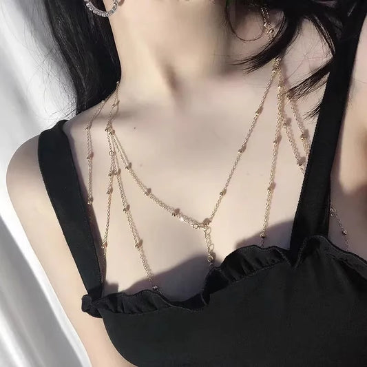 Women's Exquisite Chest Body Chains Clavicle Chain Necklaces