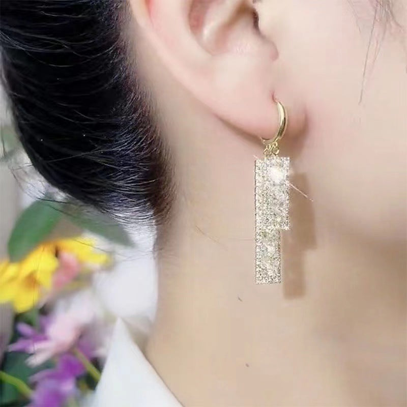 Women's Full Zircon Tassel For Light Luxury Earrings