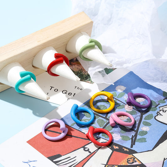 Personality Fashion Macaron Color Design Sense Rings