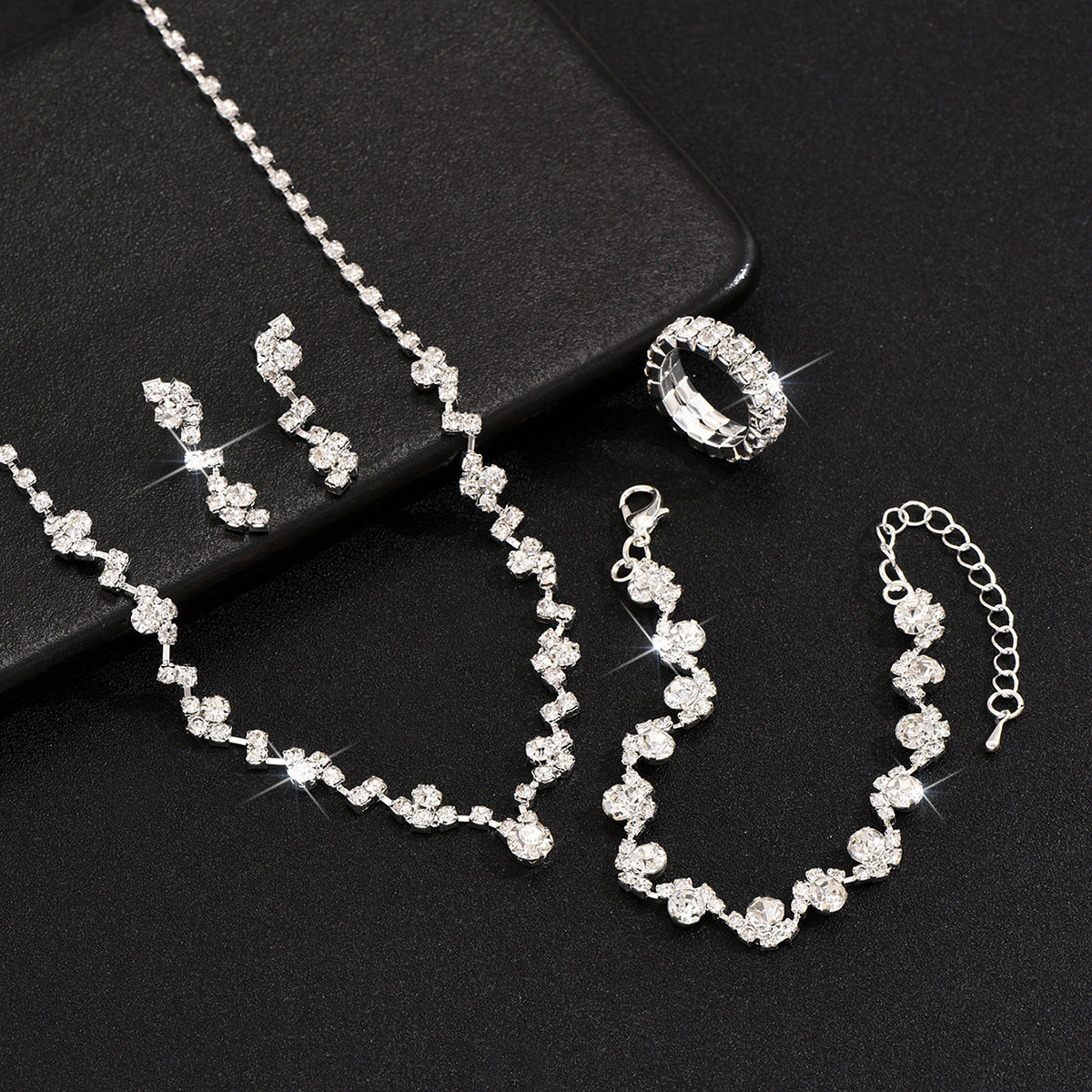 Women's Simple Diamond Bride Bridesmaid For Earrings