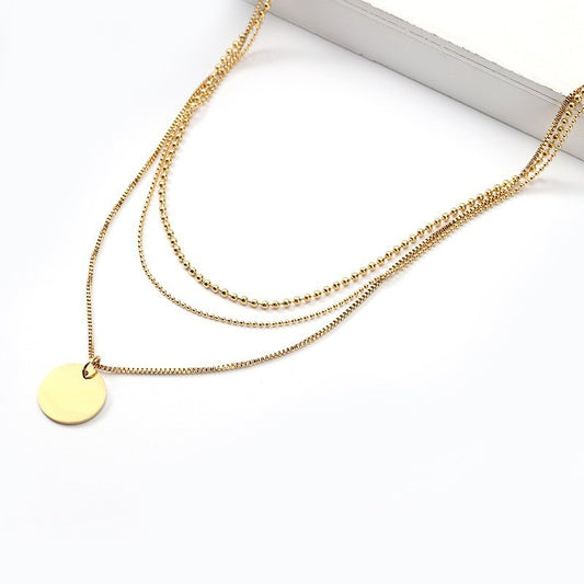 Retro Twin Cold Style Simple Gold Necklaces