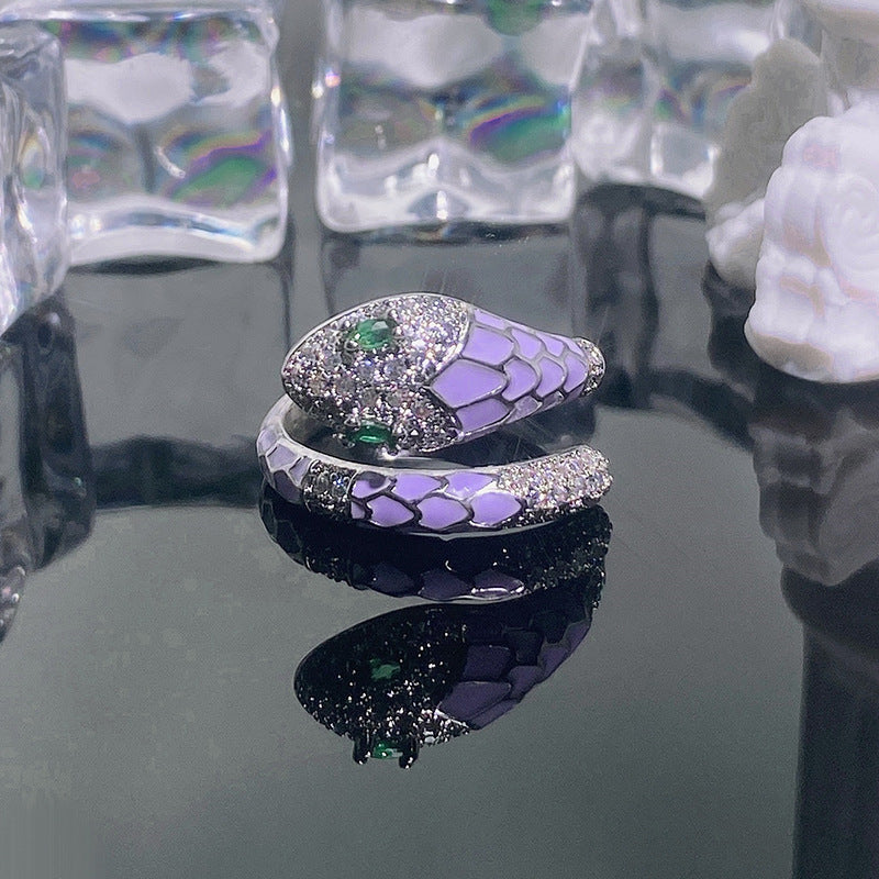 Niche Design Star Purple Diamond Zircon Series Rings