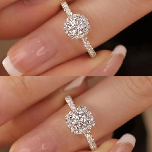 Bag Square Karat Female Simple Graceful Love Proposal Rings
