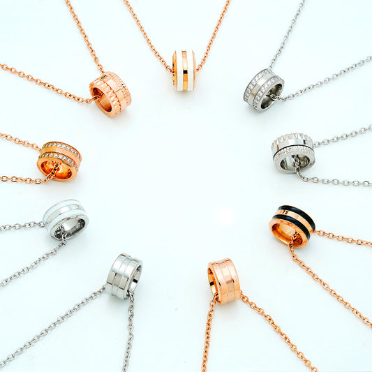 Micro Inlaid Zircon Titanium Steel No Fading Necklaces