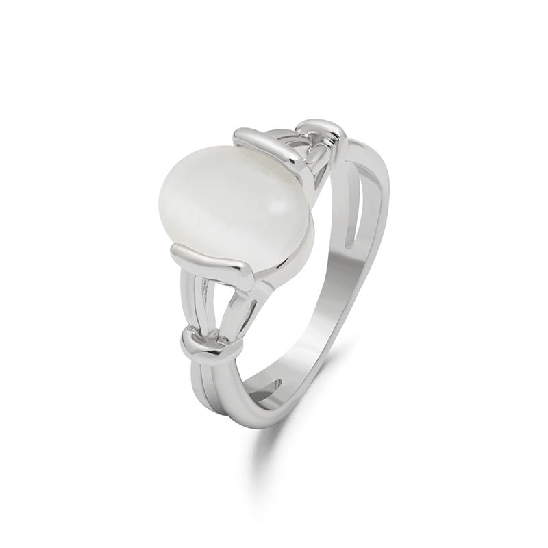 Graceful Slouchy Peripheral Bella Opal Sier Rings