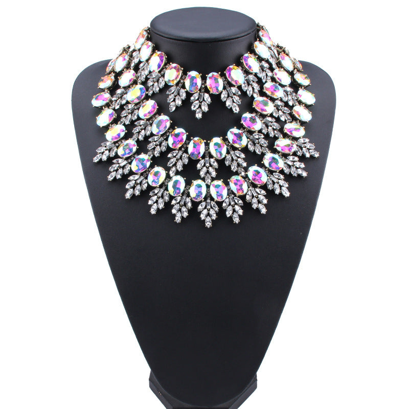 Fashion High Sense Glass Drill Shiny Necklaces