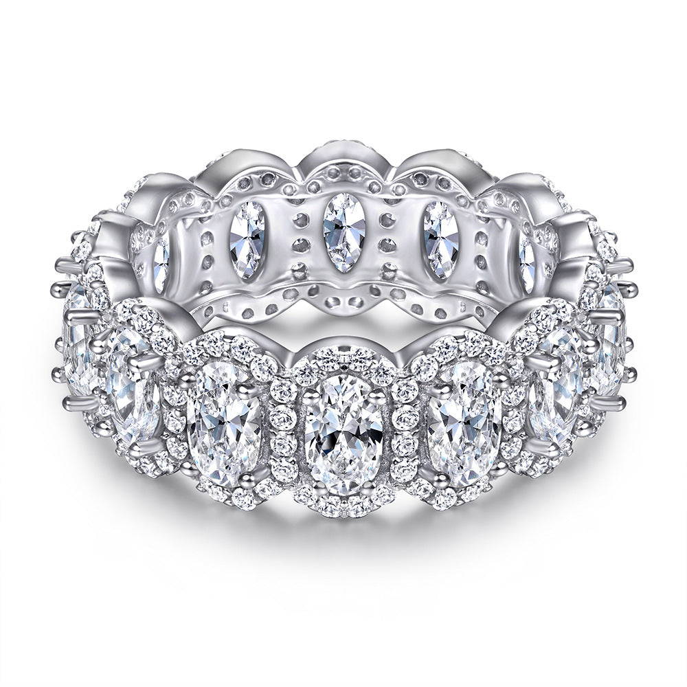 Women's Marriage Engagement Zircon Pure Sier Fashion Rings