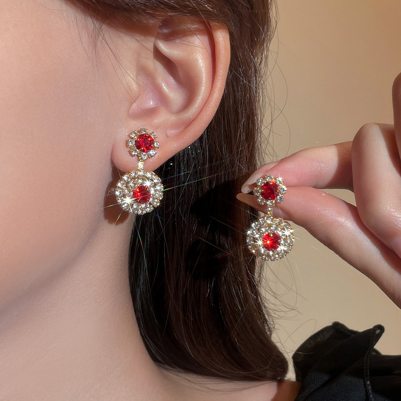 Rhinestone Snowflake Affordable Luxury Style Fashion Earrings