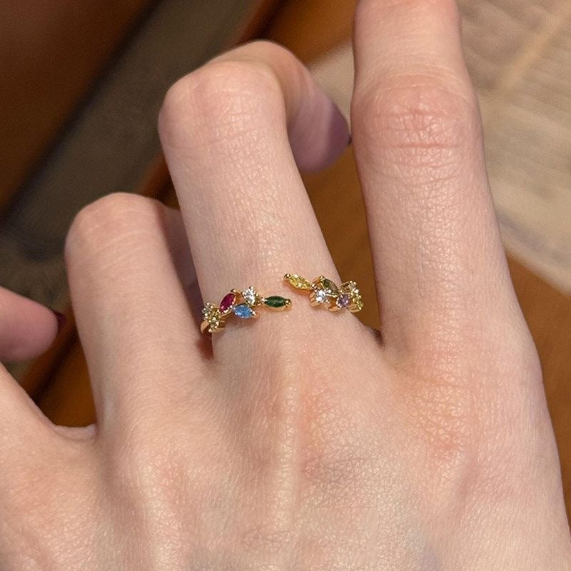 Female Style Unique Niche Design Twin Ring