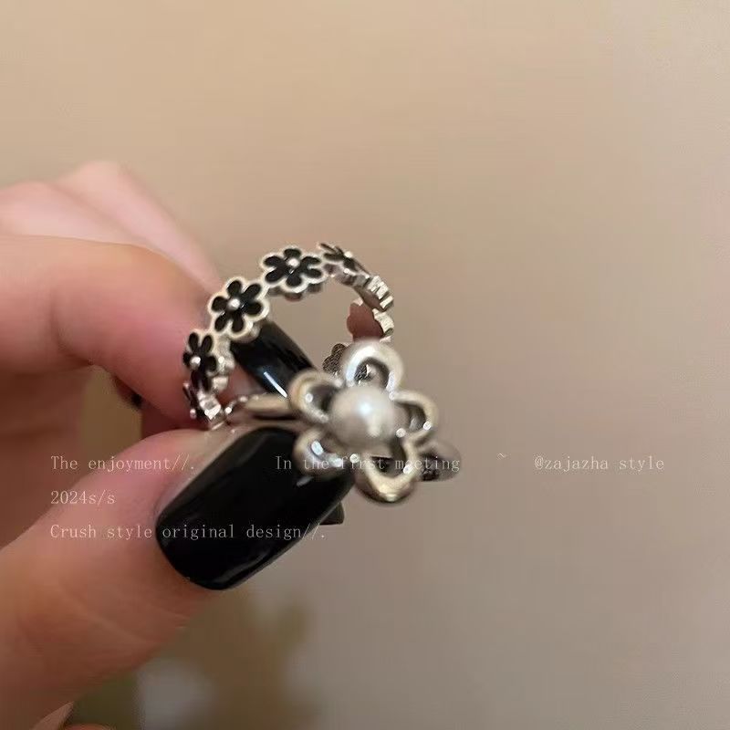 Little Flower Open Female Sweet Retro Rings