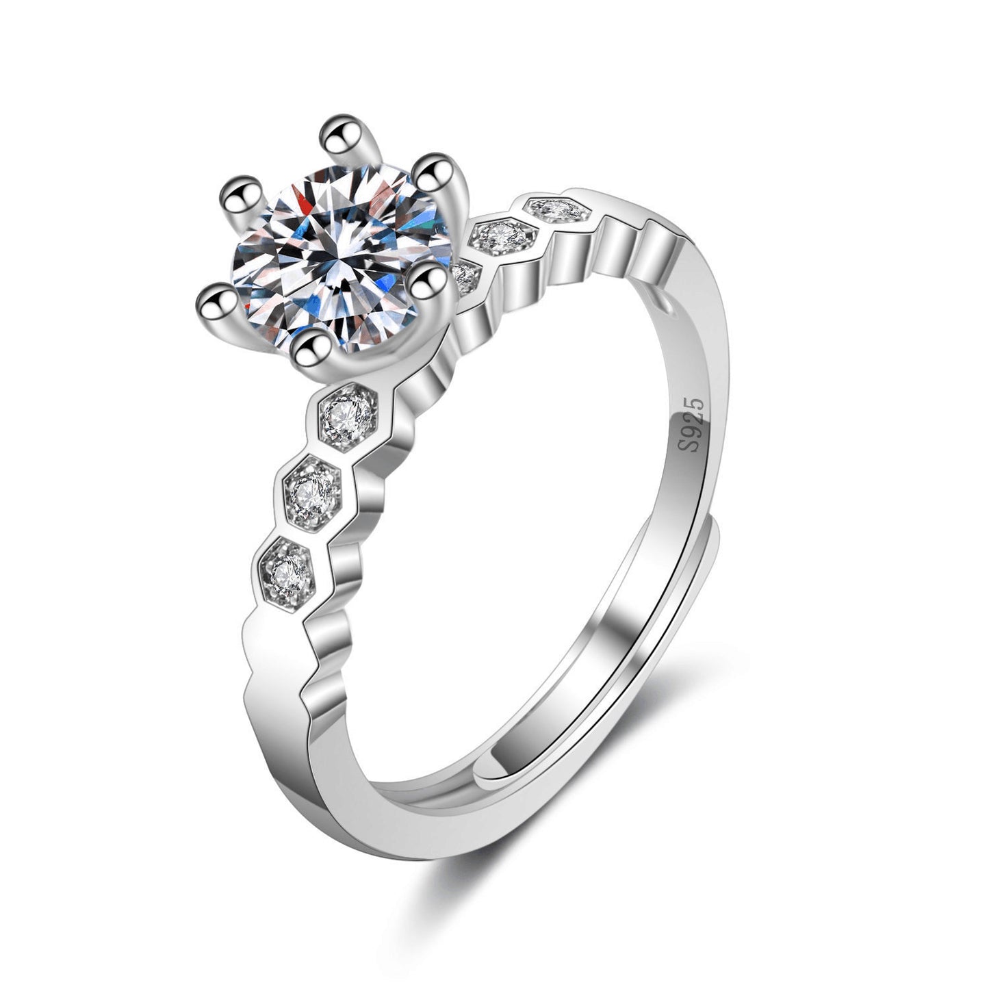 Women's Moissanite Classic Karat Live Female Broadcast Rings