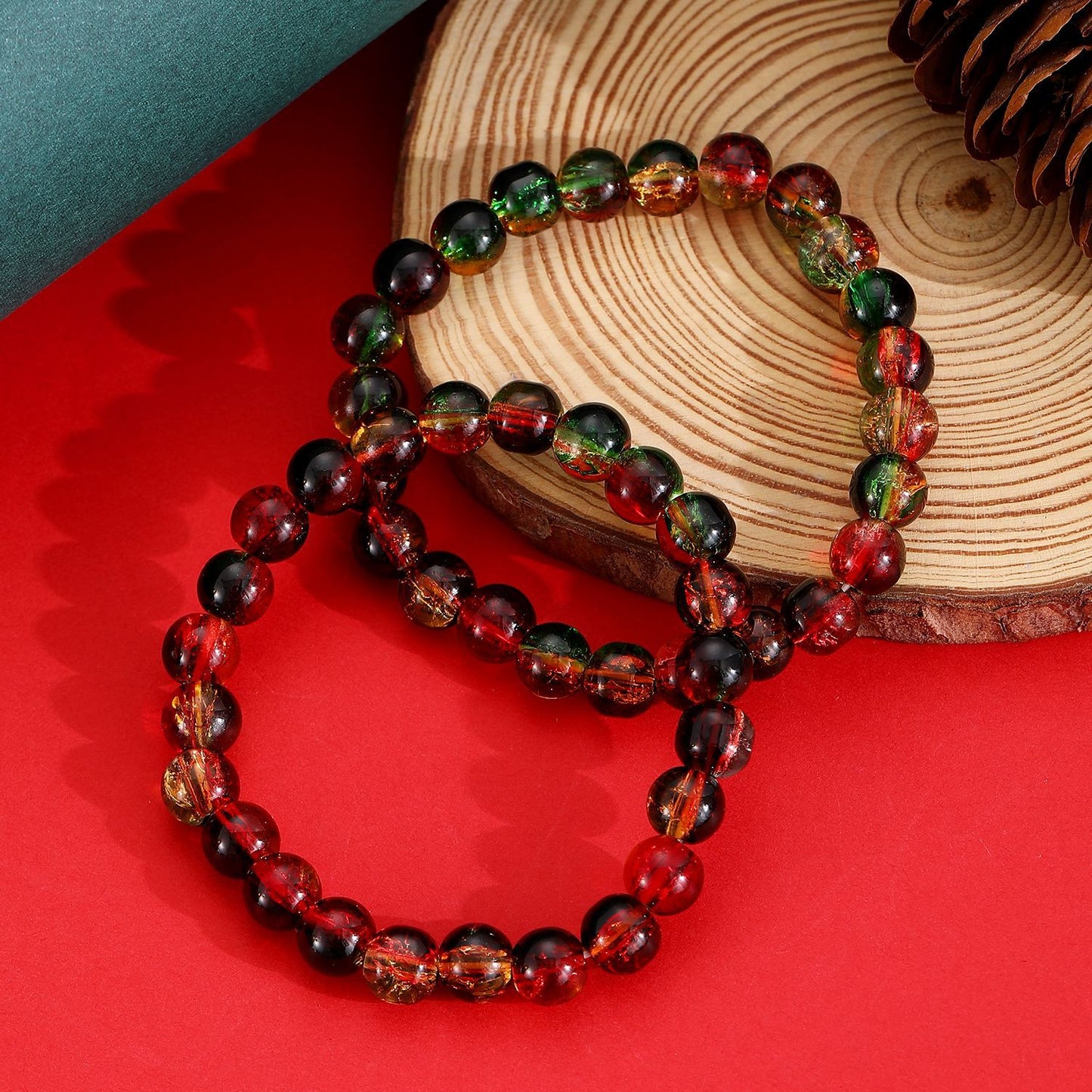 Color Jade Broken Crystal String Beads Bracelets