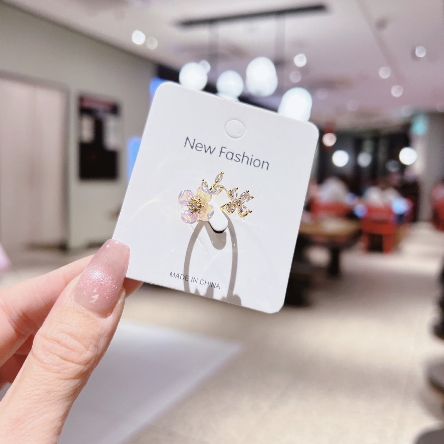 Zircon Flower Niche Style Fashion Design Ice Ring