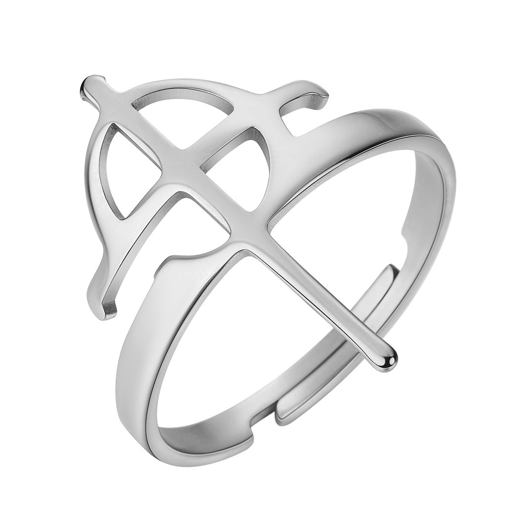 Women's & Men's Stainless Steel Gothic Hip Hop Geometric Cross Rings