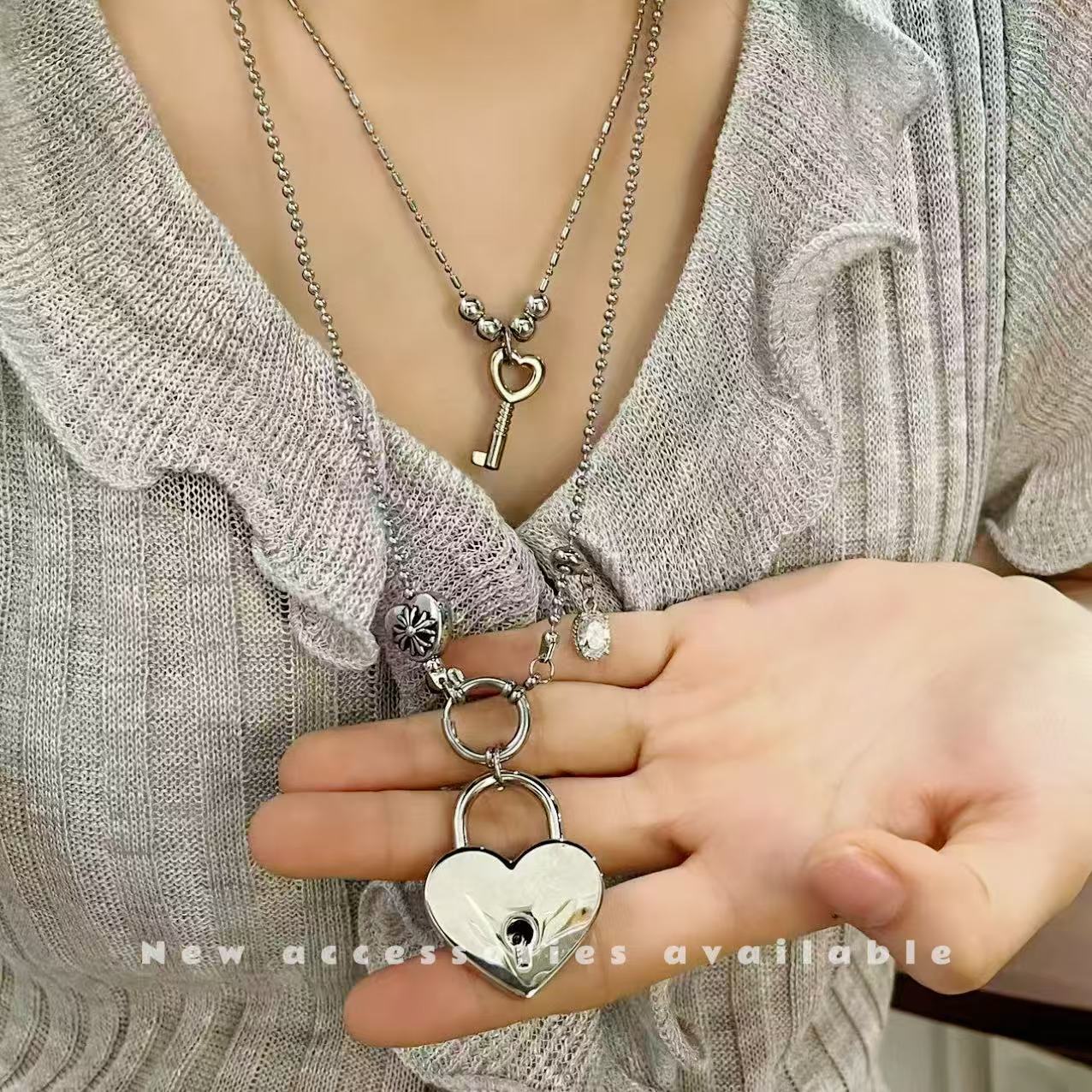 Style Two-piece Love Key Design High-grade Necklace