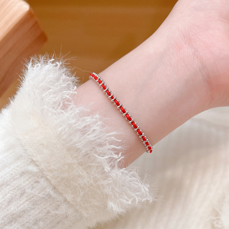 Sense Retro Red Rope Graceful Fashionable Popular Niche Bracelets