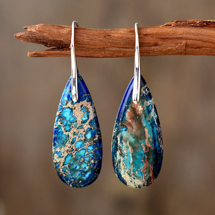 Emperor Stone Water Drop Female Temperament Earrings