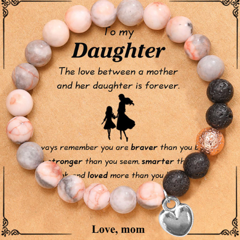 Women's & Men's Pink Zebra Stone Beads Love Elephant Bracelets