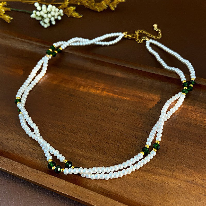 Chinese Style Twin Long Pearl Sweater Chain Necklaces