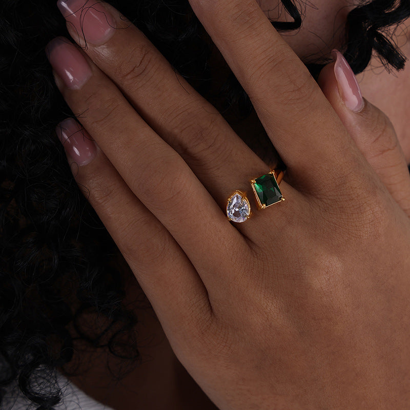 Fading Special Interest Light Luxury Color Open Rings