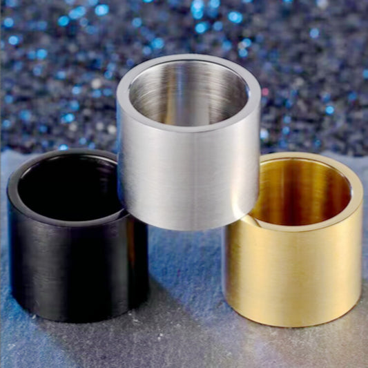 Men's Wide Titanium Steel Fashion Casual Plain Rings