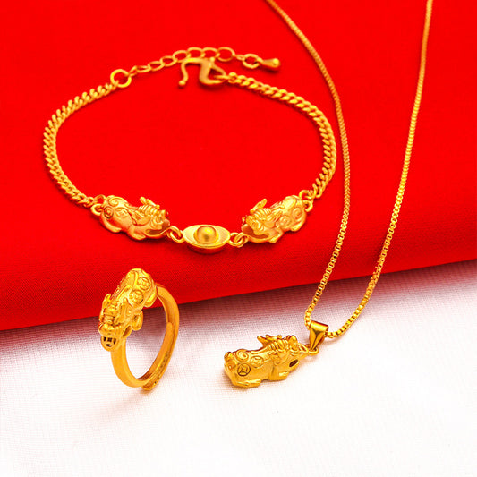 Vietnam Placer Gold Plated Artificial Ingot Bringing Good Jewelry Set