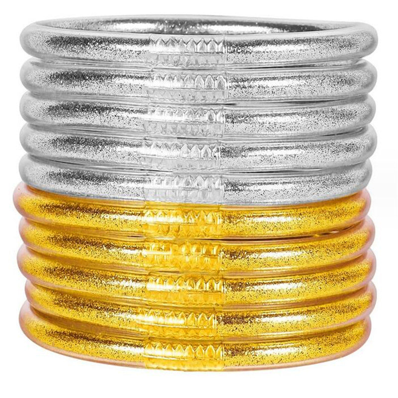 Women's Powder Combination Of Three Shiny Candy Color Bracelet