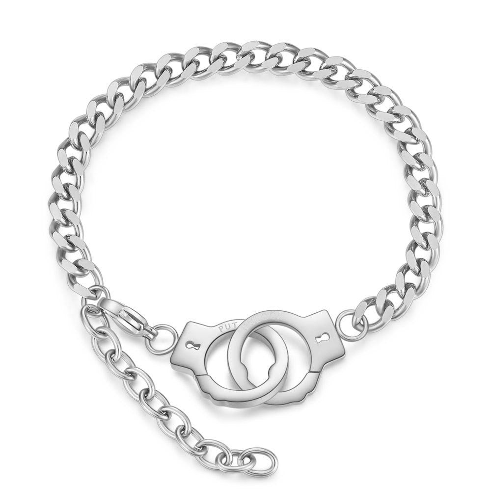 Women's Titanium Steel Simple Fashion Handcuffs Suit Interlocking Necklaces
