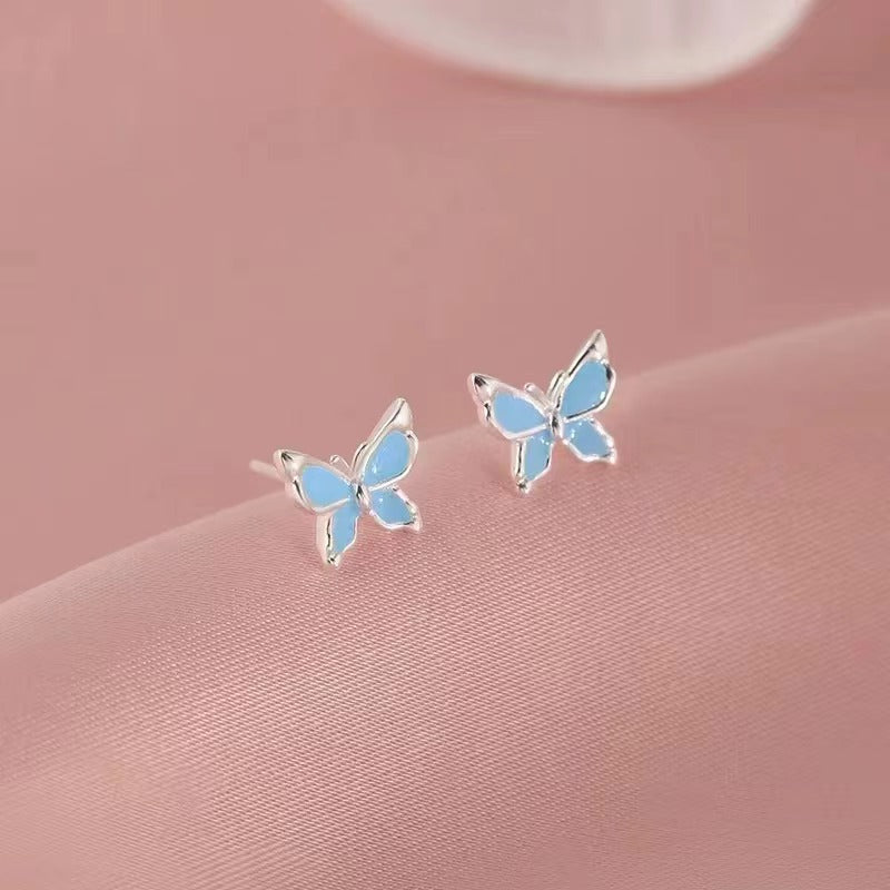 Sweet Drop Oil Butterfly Simple Compact Rings