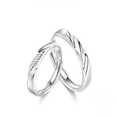 Women's & Men's Fan Home With Female Mobius Couple Fashion Simple Opening Rings