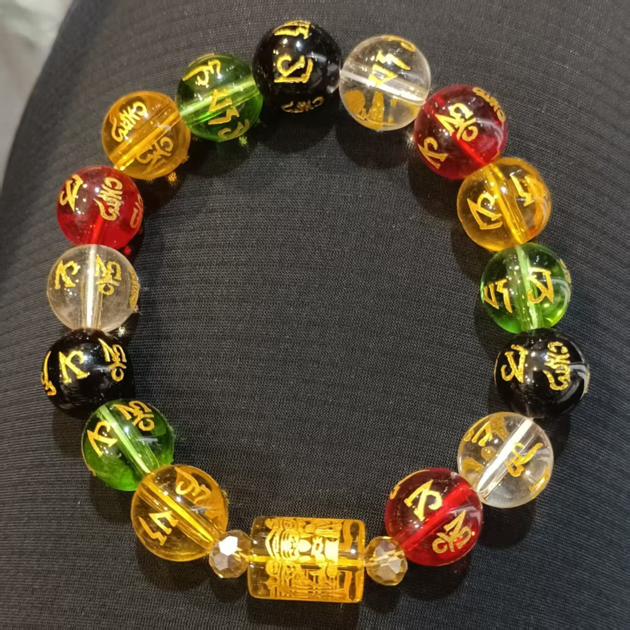 Motto Five Elements Crystal Prayer Beads Live Stall Scenic Spot Bracelet