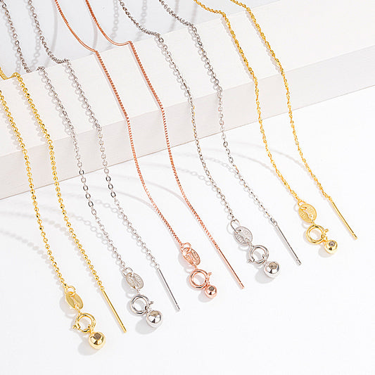 Women's Rain String Beads With Needle Adjustable Pearl Chopin Necklaces